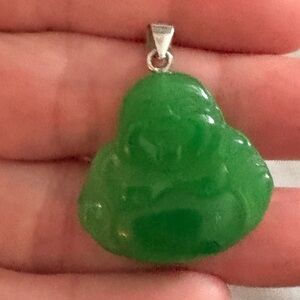 Elegant Green Buddha Pendant Necklace